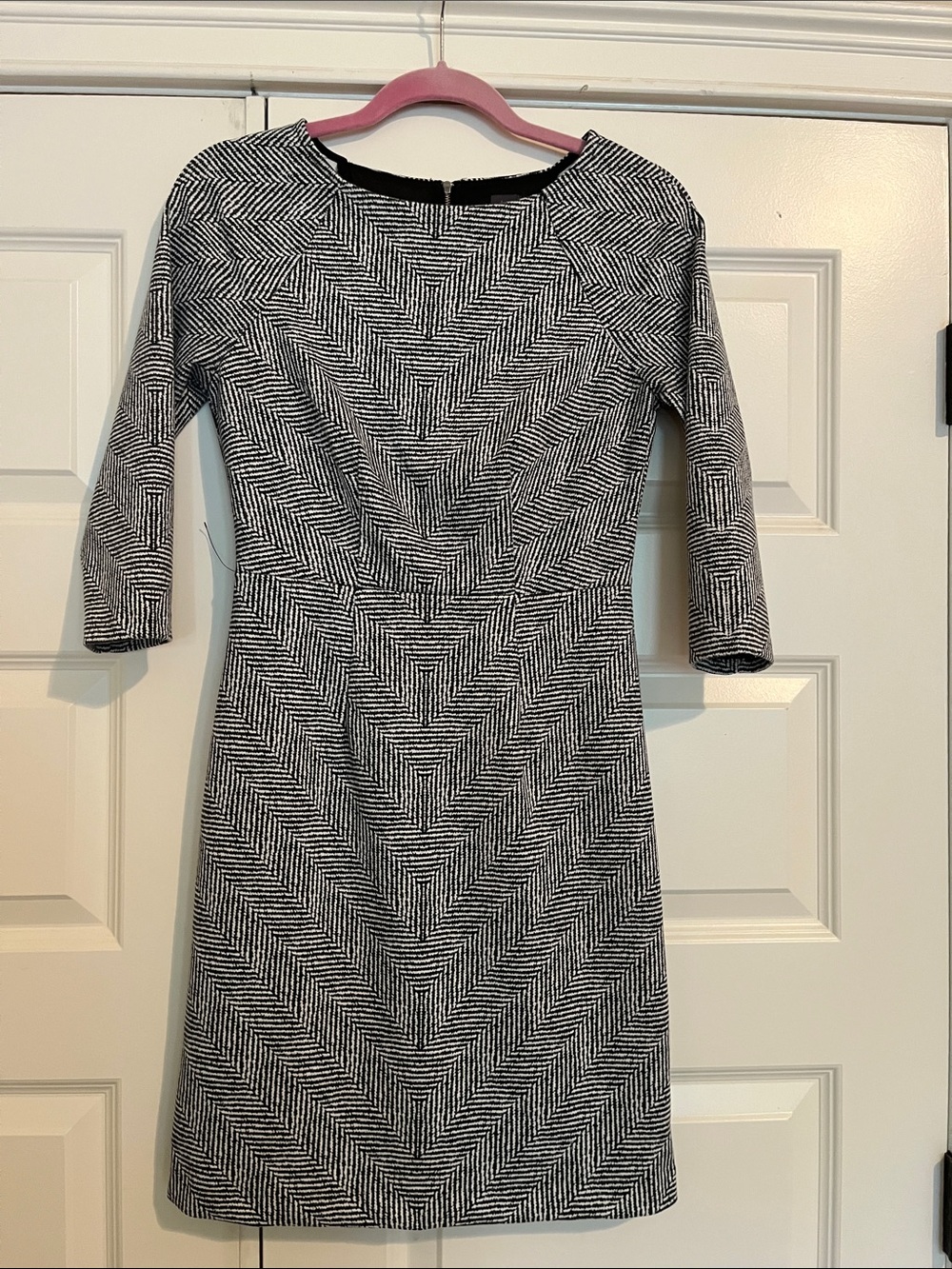 The Limited Black & White Chevron Midi Dress
